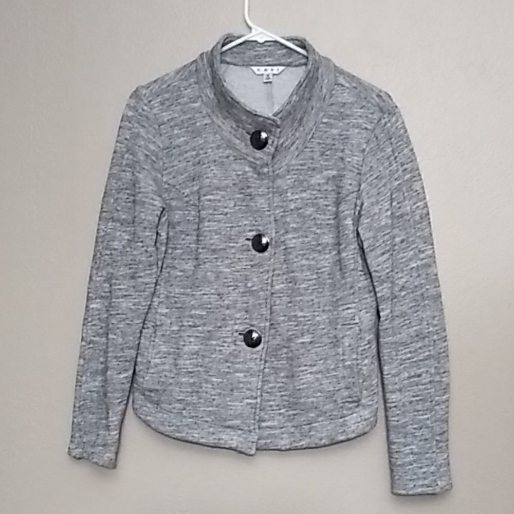 Cabi Jacket, Gray Sweatshirt Style Button Front Jacket - S - Picture 2 of 8